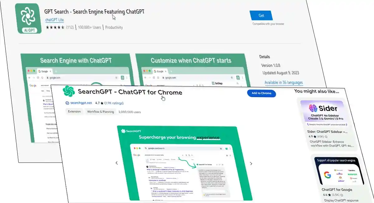 OpenAi SearchGPT in Chrome